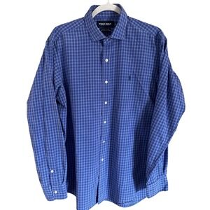 Polo Golf Ralph Lauren Estate Sport Size Large Blue Check Button Down Shirt